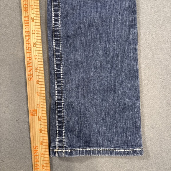 Ariat Jean Women 27R  R.E.A.L. OCEAN Icon Blue Cowgirl Western Rodeo  WHISKERING - Picture 5 of 9